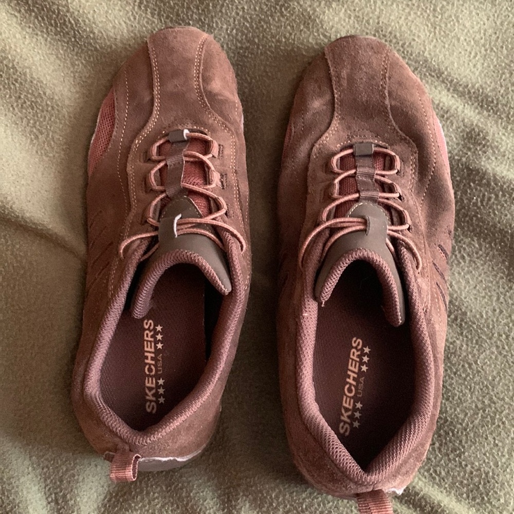Skechers brown, slip-on shoes.  Size 8